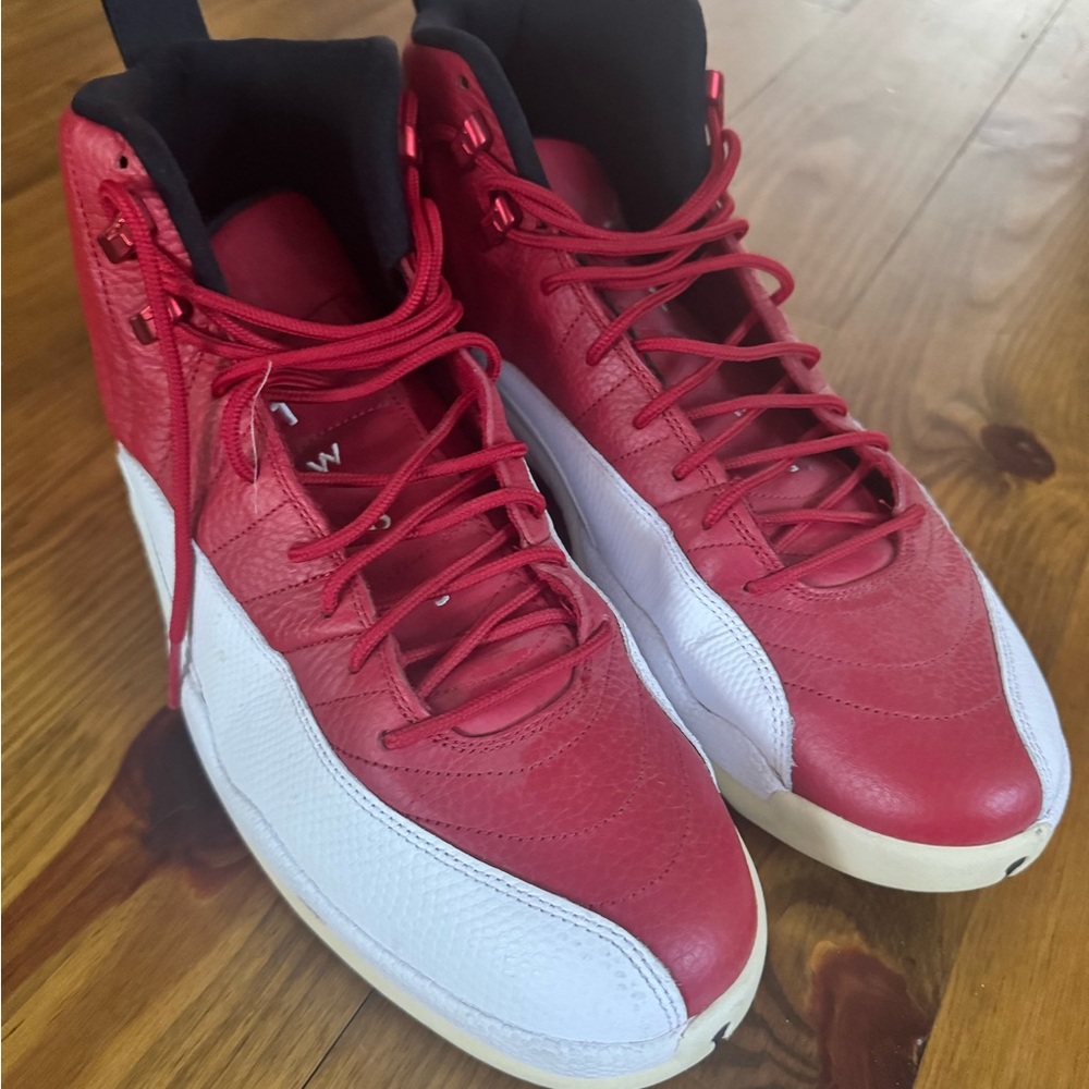 Nike Men's Red and White High-Top Sneakers